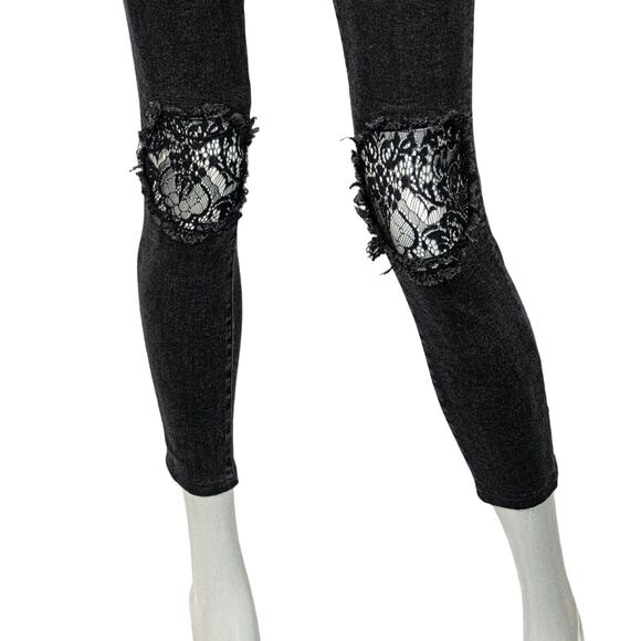 MOTHER denim Super Stunner Jeans Ankle Fray in Baa Baa Black Sheep sz 27 - Picture 10 of 13